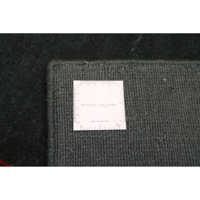 ECARPETGALLERY Hand Loomed Kashkuli Gabbeh Dark Green Wool Rug - 4'10 x 6'10