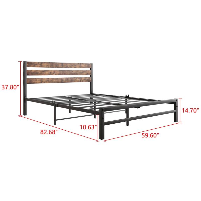 Rustic Metal Mattress Foundation Bed Frame