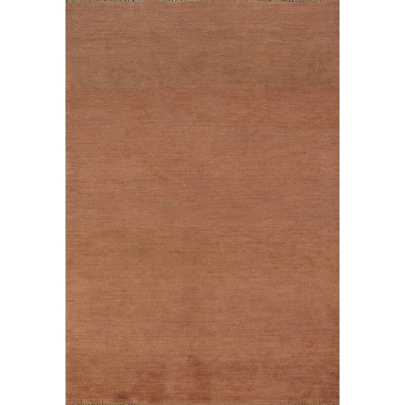 Gabbeh Modern Rug Handmade Brown Tribal Wool Carpet - 3'1" x 4'10"