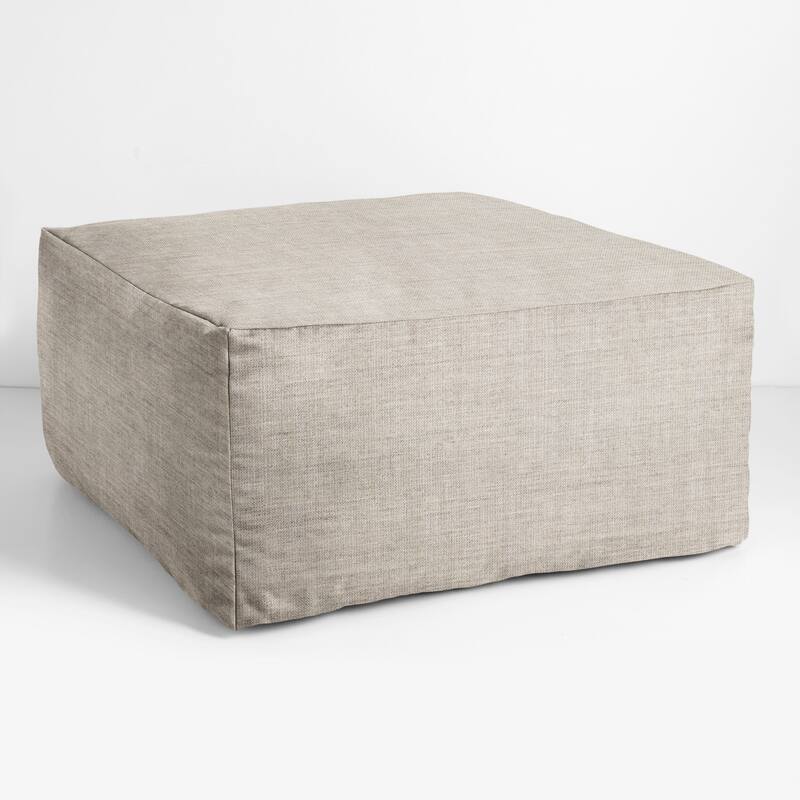 Sorra Home Sunbrella Outdoor Knife Edge Solid Bean Pouf