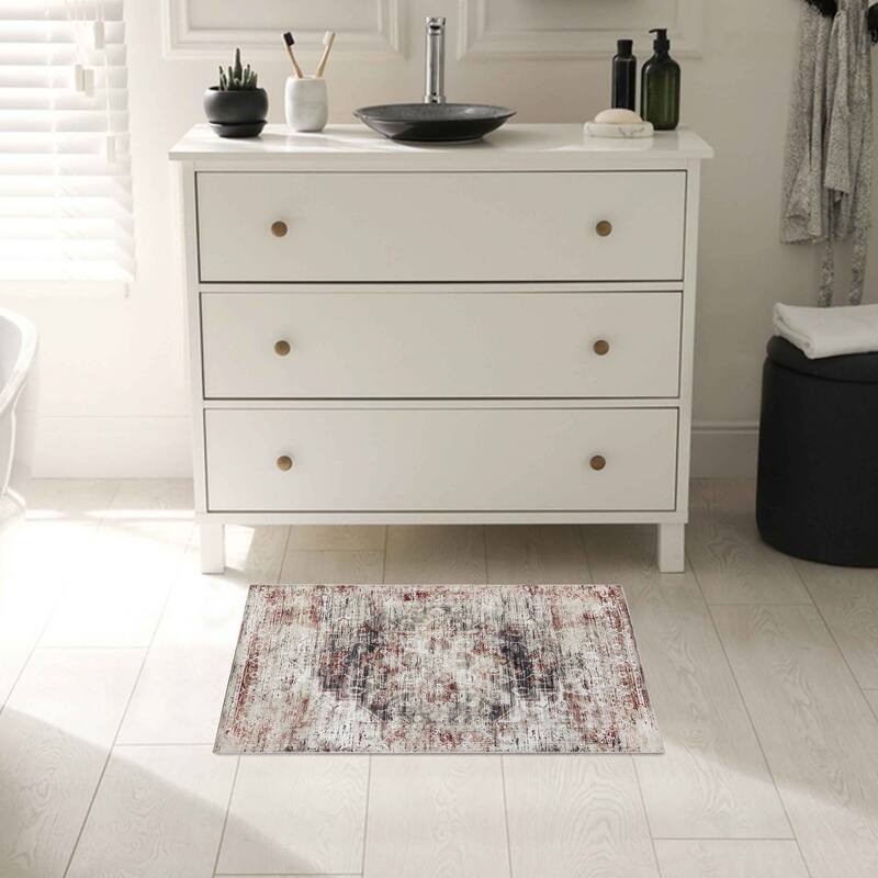 Superior Canary Medallion Machine Washable Indoor Area Rug or Runner - 2' x 3'
