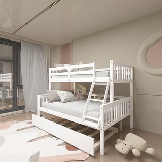 Twin Over Full Bunk Bed with Ladder and Safety Rails - Bed Bath ...