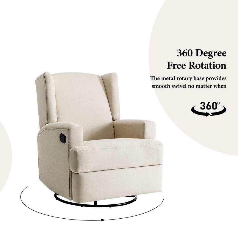 31'' W Manual Glider Swivel Glider Rocker Recliner Nursery Set of 2