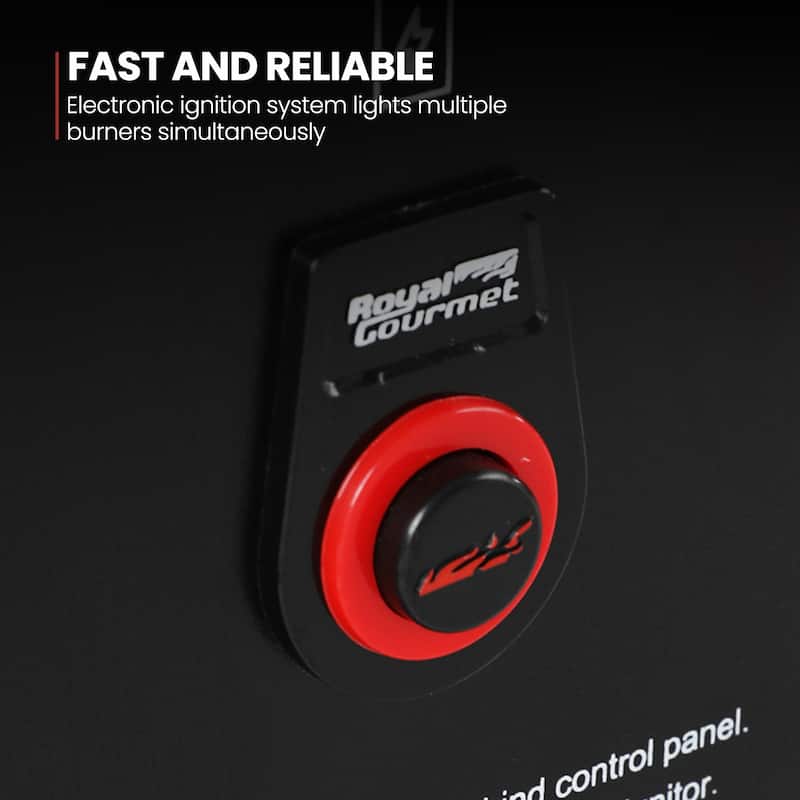 Royal Gourmet 4-Burner Portable Gas Grill Griddle Combo, Black