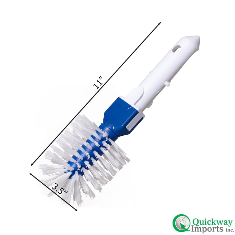 Quickway Imports Round Pool Corner and Step Brush Head Fine Bristle Scrub for Pools Spas Hot Tubs & Tight Spaces