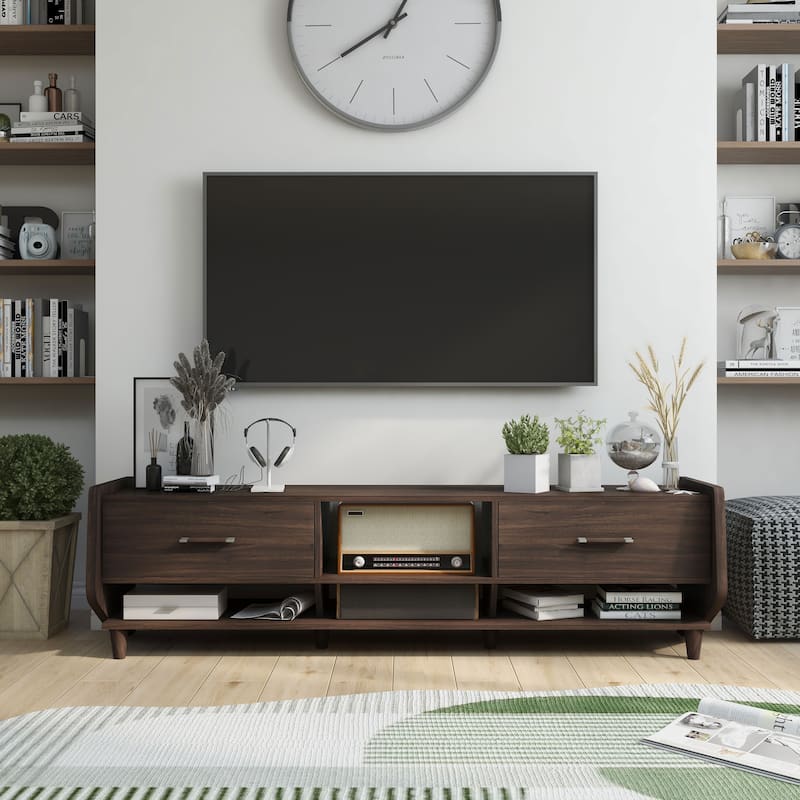 Vinas Mid-Century Modern 71-inch Multi-functional Storage TV Console by Carson Carrington