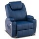 preview thumbnail 9 of 45, Mcombo Electric Power Recliner Chair with Massage and Heat, Faux Leather 7050 Blue