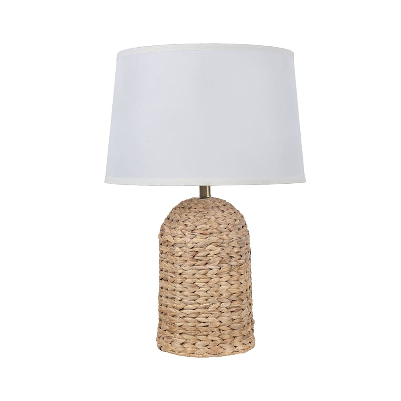 1-Light 23" Large Desk Lamp with Handcrafted Vine Base and Fabric Shade, Bulb Not Included - Natural Light Tan