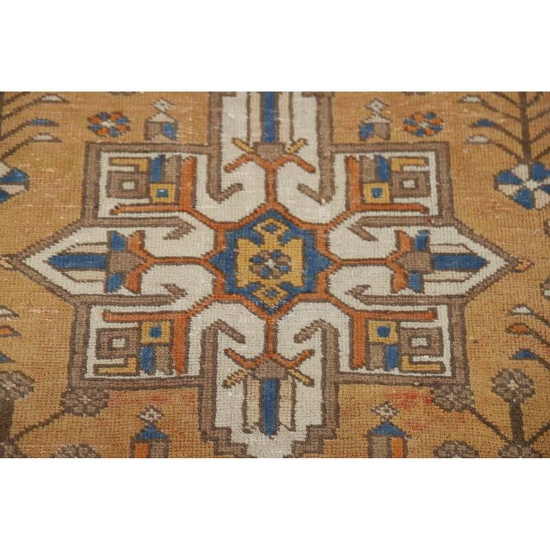 Hand Knotted Oriental 100% Wool Carpet Traditional Floral Brown Gharajeh Area Rug - 5' 6'' X 3' 9''
