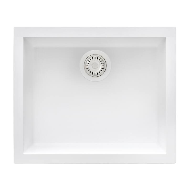Ruvati 21 x 17 inch Granite Composite Undermount Bar Prep Sink - Arctic White - RVG2022WH