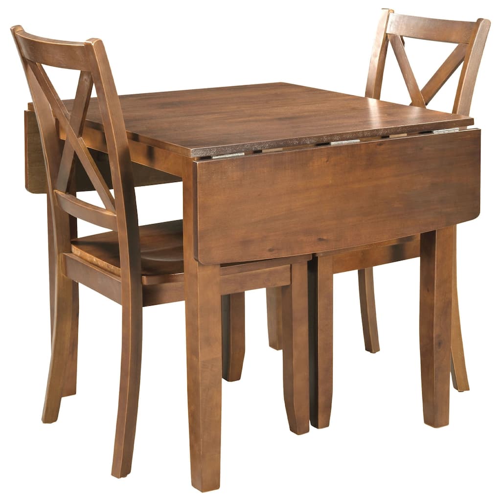 Wood Drop Leaf Breakfast Nook Dining Set (Set of 3)