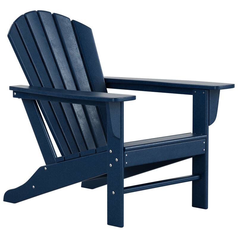 Altura Outdoor Eco-Friendly All Weather Poly Patio Adirondack Chair - Deep Seating - Navy Blue