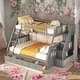 preview thumbnail 1 of 9, Twin Over Full Bunk Bed with Drawers,Ladder and Staircase For Bedroom Grey
