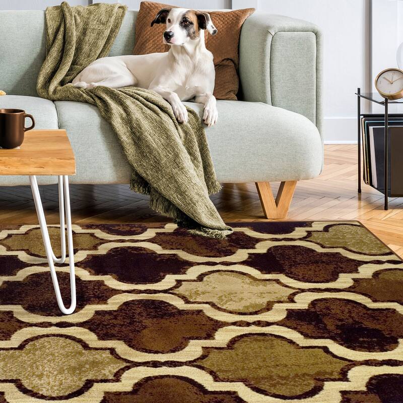 Superior Viking Contemporary Geometric Trellis Indoor Runner or Area Rug