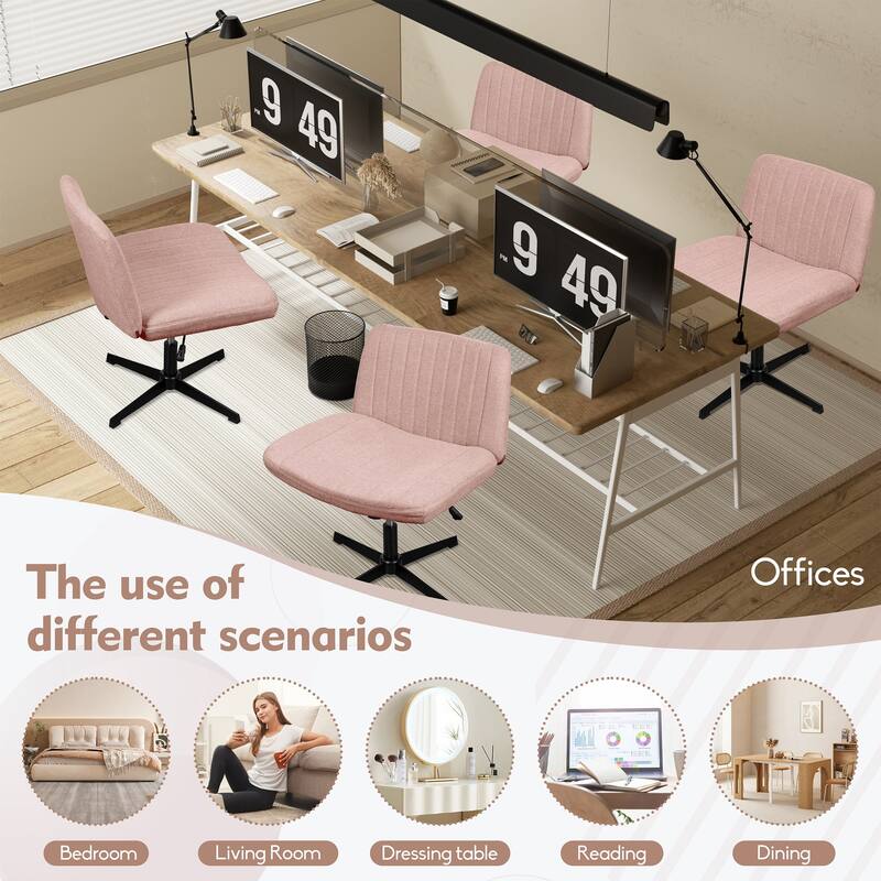Futzca Office Chair, Armless Wide Chair of Height Adjustable Swivel