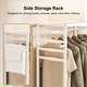 preview thumbnail 16 of 16, Bamboo Rolling Clothes Rack with Storage Shelves and Hanging Rod - W 30.9" x D 15.75" x H 66.34"