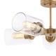 preview thumbnail 3 of 4, Jaynie 21.5" 5-Light Farmhouse Industrial Iron Cylinder LED Semi Flush Mount, Brass Gold/Clear by JONATHAN Y