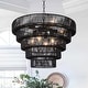 preview thumbnail 2 of 17, Dimmable 8-Light Hand-Woven Rattan Tiered Chandelier