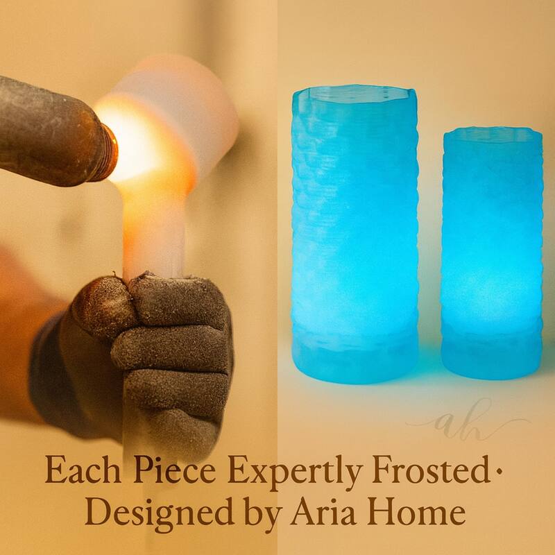 Aria Home Tall Speckled Sandstone Ceramic Oblong Table Vases Set of 2