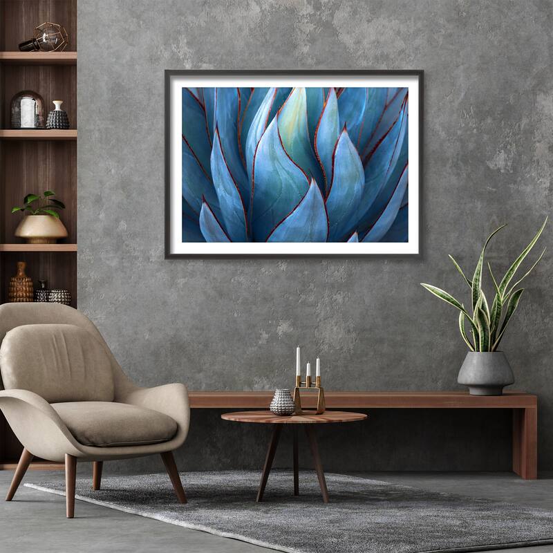 "Blue Agave Abstract" Framed Print Wall Art by Robin Wechsler
