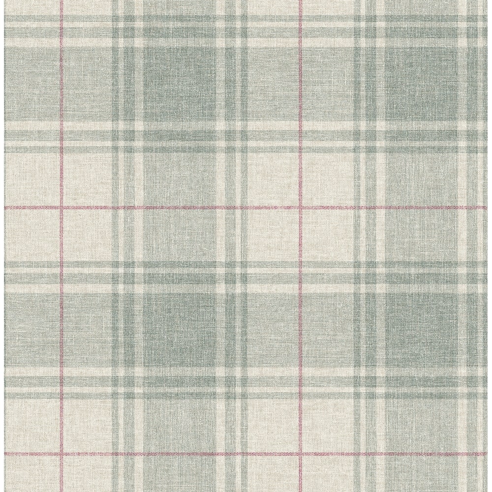 Seabrook Designs Libbie Flannel Plaid Unpasted Wallpaper