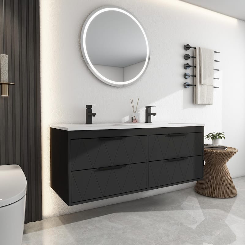 Wall Mount Vanity with Ceramic Sink SMC Sink Soft-Close
