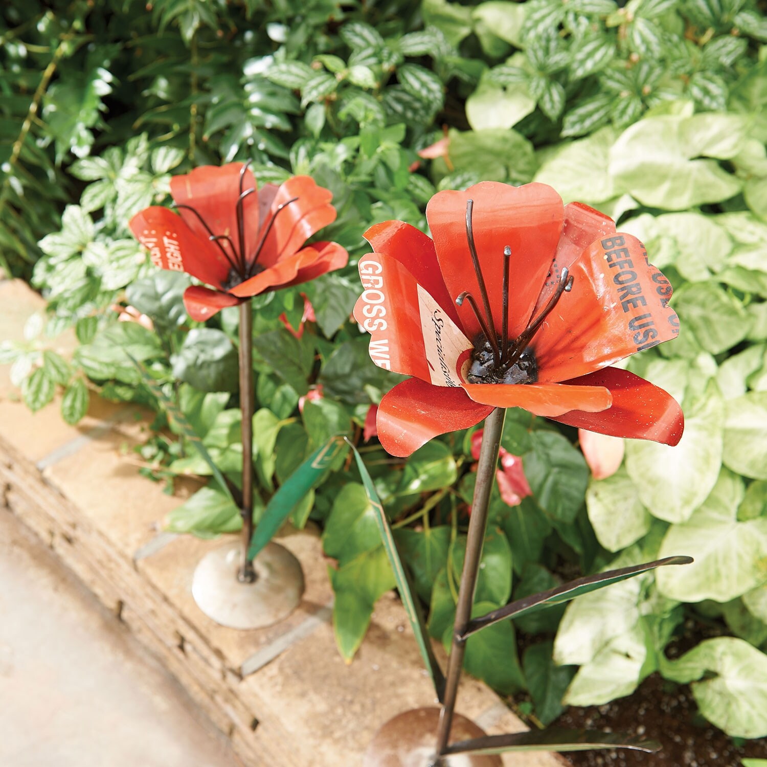 Shop Blooming Poppies Garden Decor 2 Pieces Recycled Metal