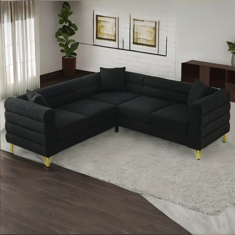 81.5-Inch Oversized Corner L-Shaped Sectional Sofa with 3 Cushions