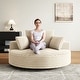 preview thumbnail 28 of 89, GDFStudio - Lavelle Corduroy 360 Degree Swivel Chair Fluffy Modern Sleeper