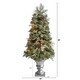 preview thumbnail 4 of 8, 4' English Pine Xmas Tree in Urn with 413 Tips and 100 LEDs - 48” H x 23” W x 23” D