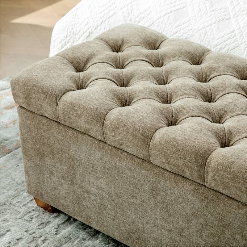 60.24" Wide Modern Upholstered Storage Bench,Entryway Bench,End of Bed Bench