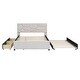 preview thumbnail 8 of 30, Linen Fabric Platform Bed with Brick Pattern Headboard, with Twin Trundle and 2 Drawers, Full Size