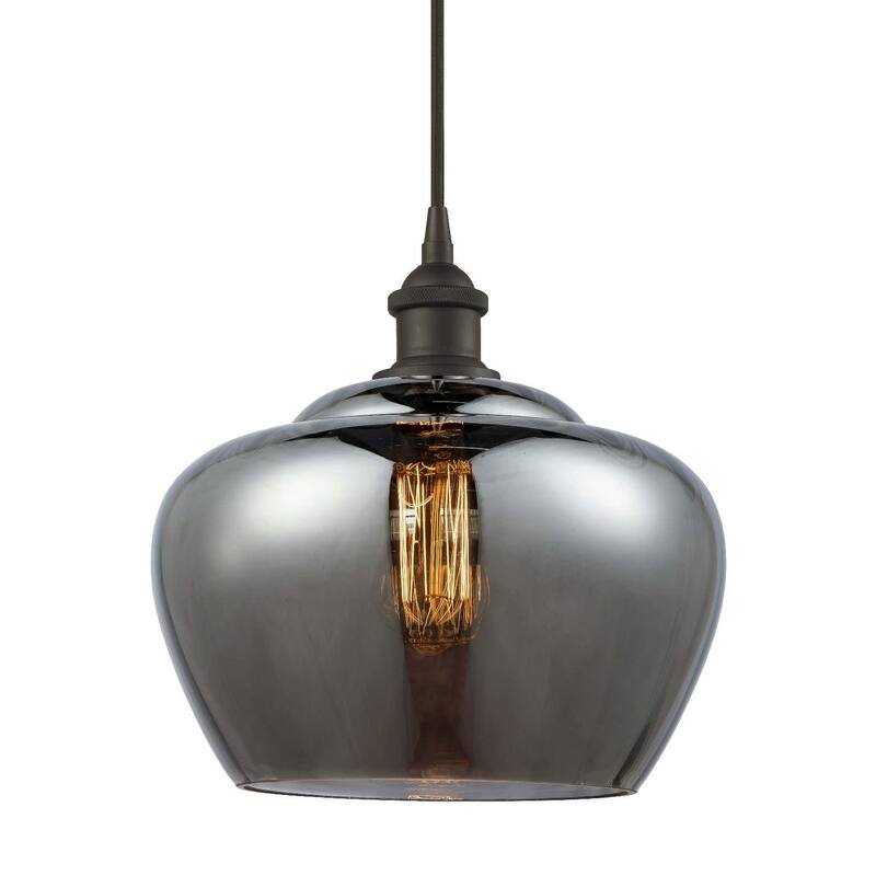 Innovations Lighting Large Fenton Single Light 11" Wide Pendant - Oil Rubbed Bronze / Plated Smoke