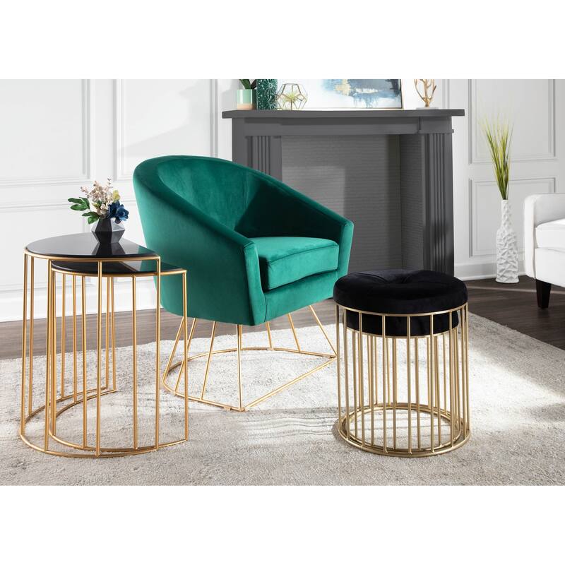 Canary Gold Nesting Ottomans