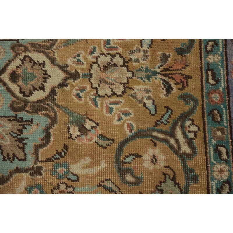 Hand Knotted Oriental 100% Wool Carpet Traditional Floral Brown Tabriz Area Rug - 5' 8'' X 4' 3''