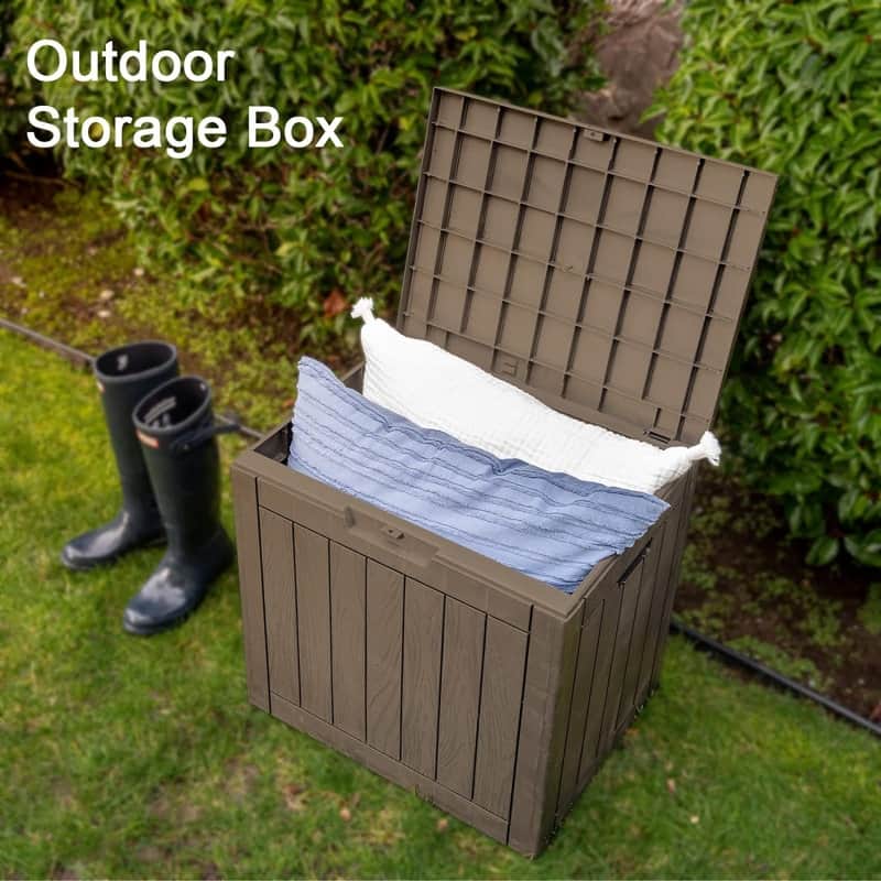 Outdoor Resin Deck Box Storage Shed for Garden,Patios,Backyards,Tools