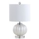 preview thumbnail 5 of 16, Dana 17.5" Glass/Crystal LED Table Lamp, White/Chrome by JONATHAN Y
