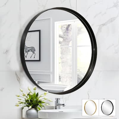 Copper Grove Socorro Round Deep Metal Frame Wall Mirror