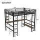preview thumbnail 13 of 20, Full Size Loft Metal&MDF Bed with Long Desk and Shelves,Black