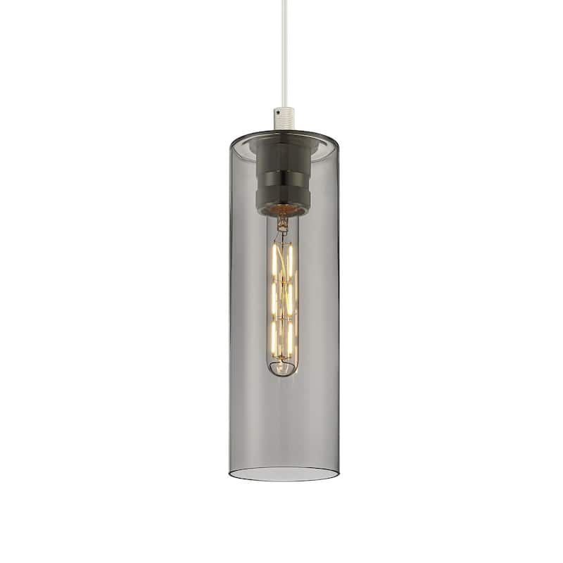 Innovations Lighting 434-1P-13-4 Crown Point Pendant Crown Point 4" - Polished Nickel / Plated Smoke