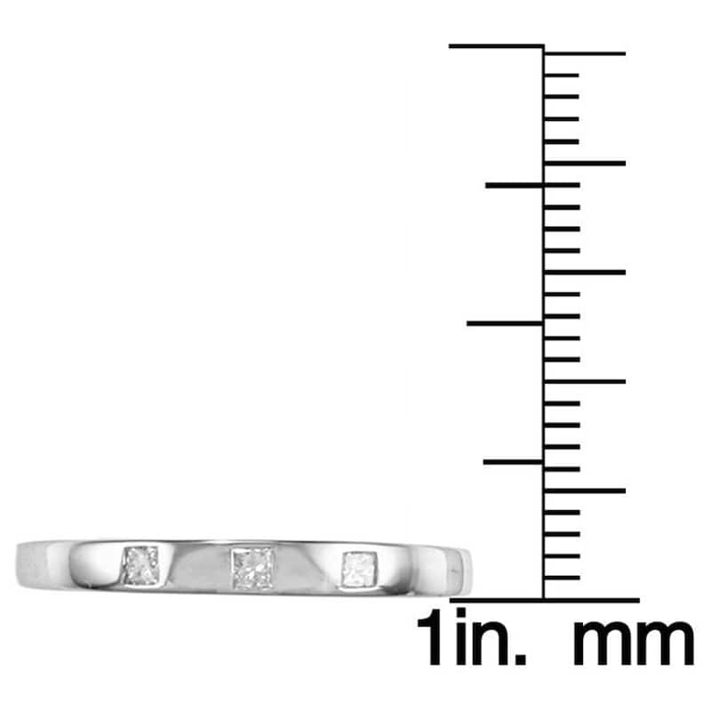 Auriya 10k Gold 1/10ctw Princess-cut Diamond Wedding Band