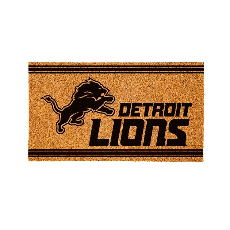 Detroit Lions PVC Door Mat - Black