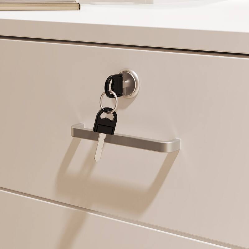 Reception Desk Checkout Counter with LED Display Shelves, Locking Drawer and Storage Cabinets