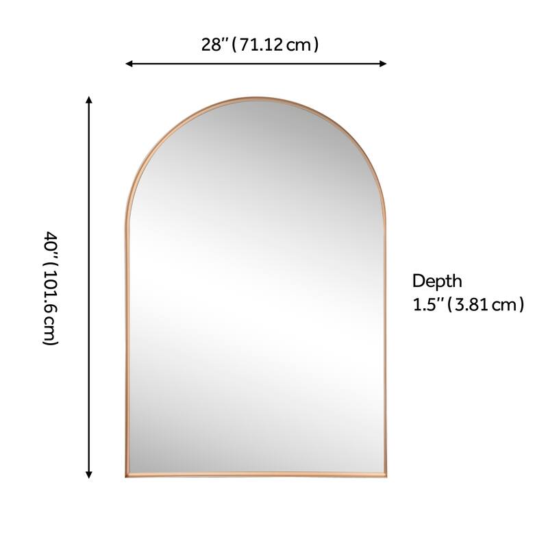 JONATHAN Y Elodie Arched Metal Framed Wall Mounted Mirror