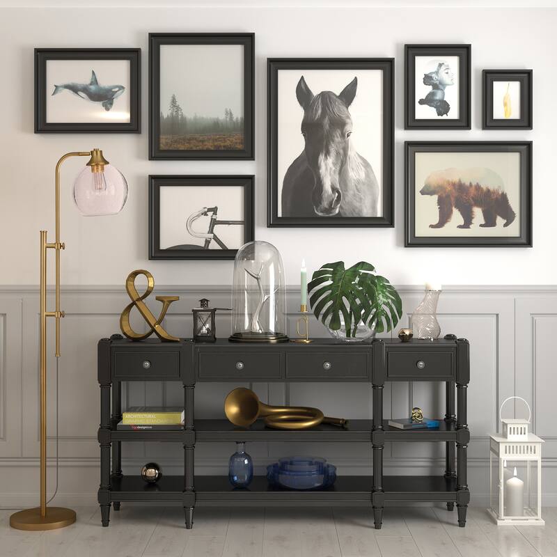 Antho Height Adjustable Floor Lamp with Glass Shade