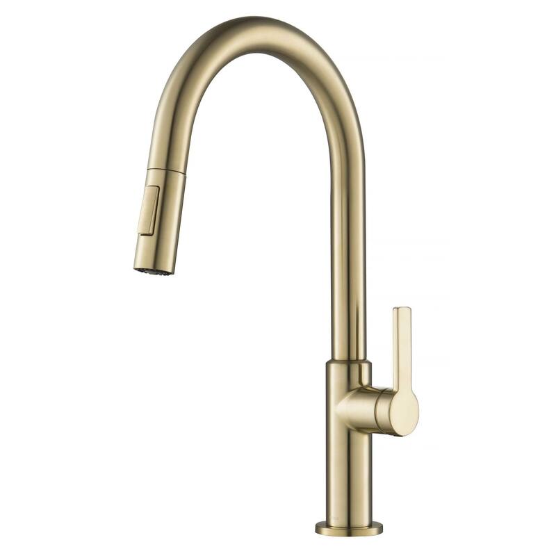 Kraus Oletto 1.8 GPM Single Handle Pull-Down Kitchen Faucet - Spot Free Antique Champagne Bronze
