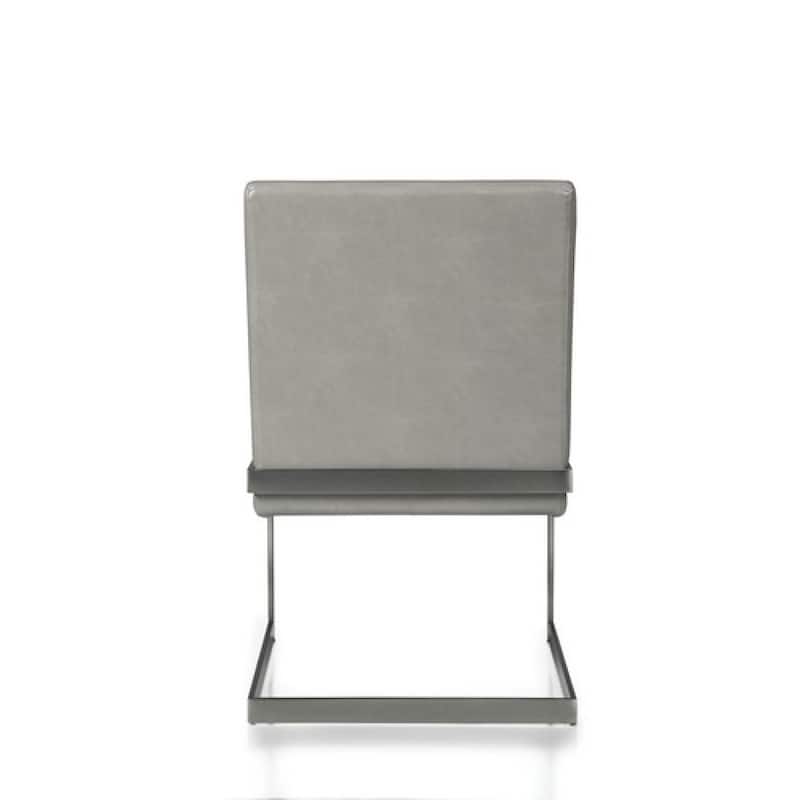 Leatherette Upholstered with Dining Chair with Cantilever Base, Gray