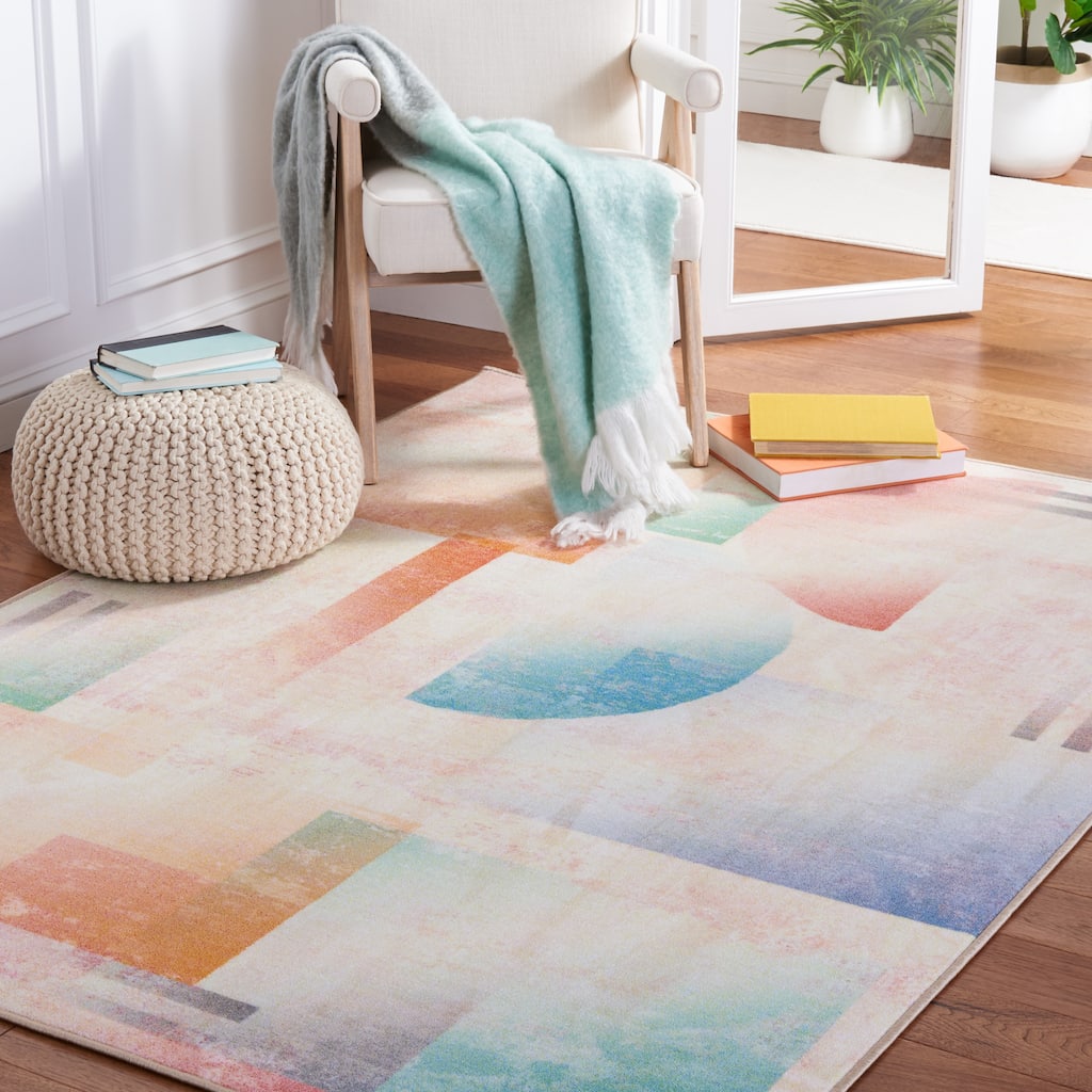 SAFAVIEH Paint Brush Machine Washable Slip Resistant Nilgun Rug