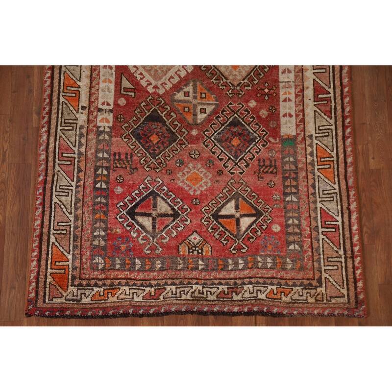 Hand Knotted Oriental 100% Wool Carpet Traditional Tribal Red Lori Area Rug - 7' 6'' X 3' 11''