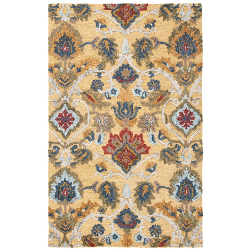 SAFAVIEH Fiorello Handmade Blossom French Country Wool Area Rug